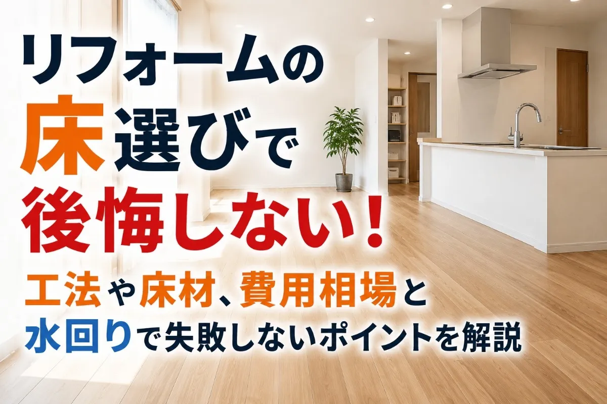 リフォームの床選びで後悔しない！工法や床材、費用相場と水回りで失敗しないポイントを解説